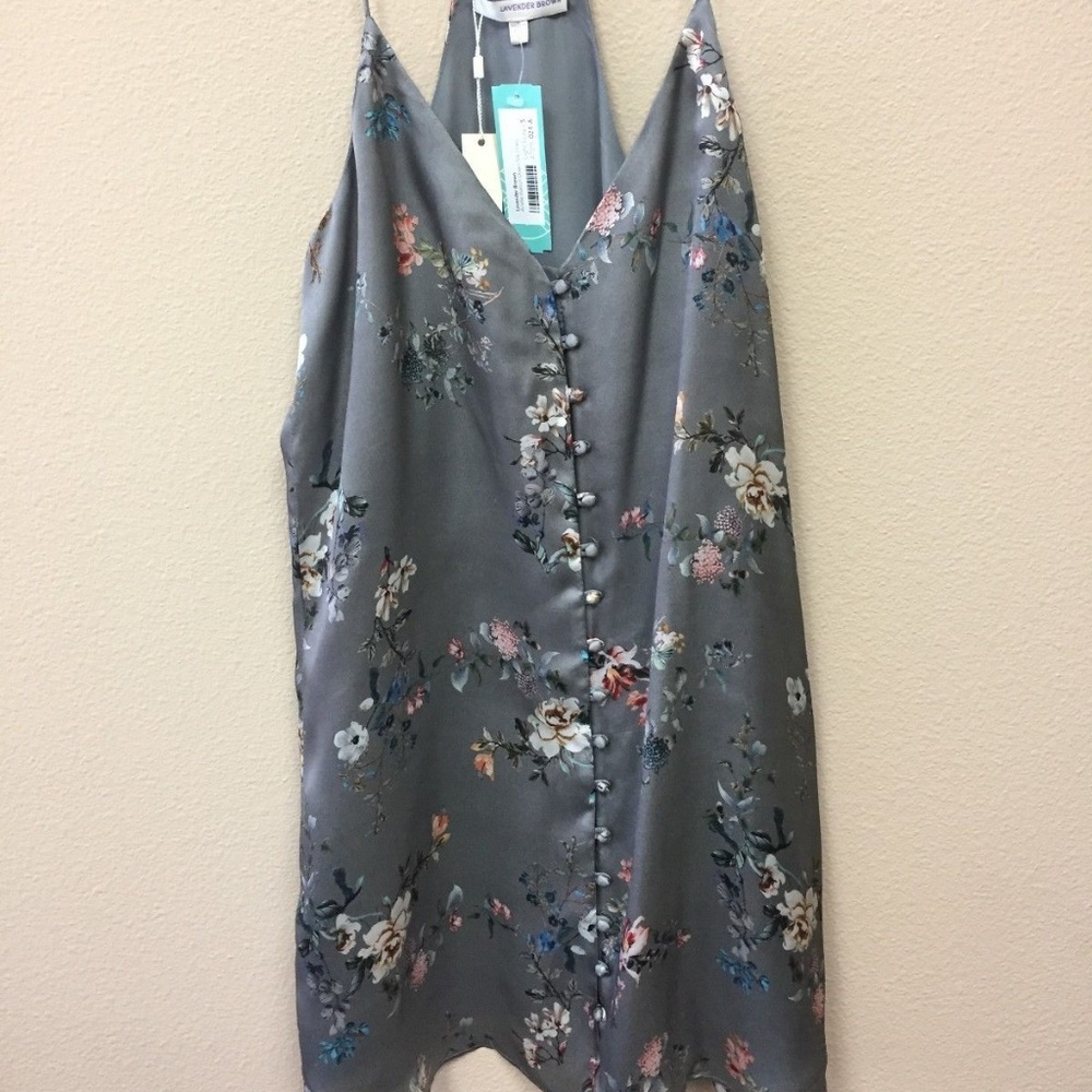 Lavender Brown button down dress XS